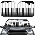 Black And White Piano Keyboard Print Car Windshield Sun Shade