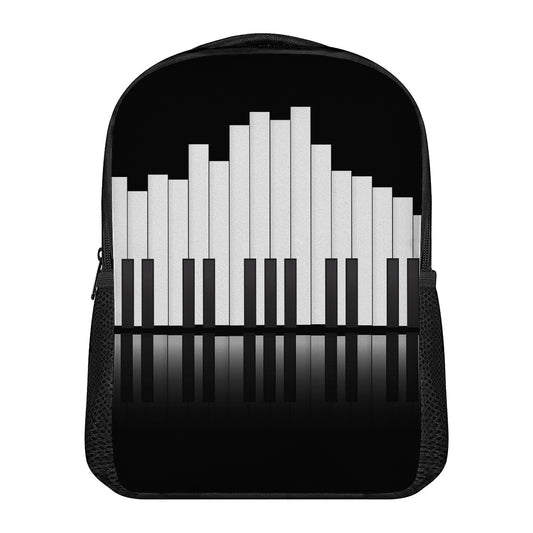 Black And White Piano Keyboard Print Casual Backpack
