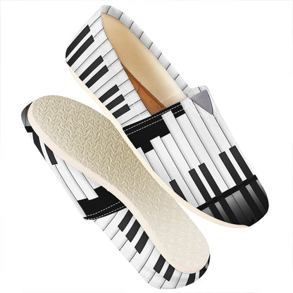 Black And White Piano Keyboard Print Casual Shoes