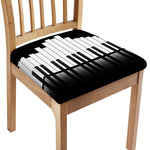 Black And White Piano Keyboard Print Chair Cushion Cover