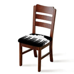 Black And White Piano Keyboard Print Chair Cushion Cover