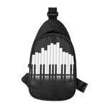 Black And White Piano Keyboard Print Chest Bag