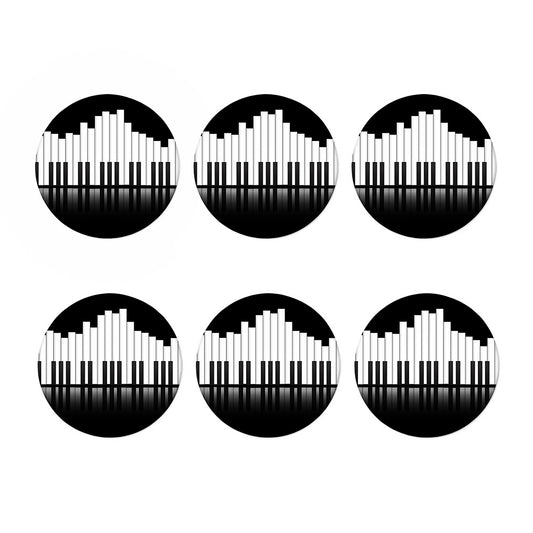 Black And White Piano Keyboard Print Coaster Set