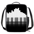 Black And White Piano Keyboard Print Crossbody Lunch Bag