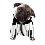 Black And White Piano Keyboard Print Dog Zip Up Hoodie