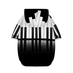 Black And White Piano Keyboard Print Dog Zip Up Hoodie