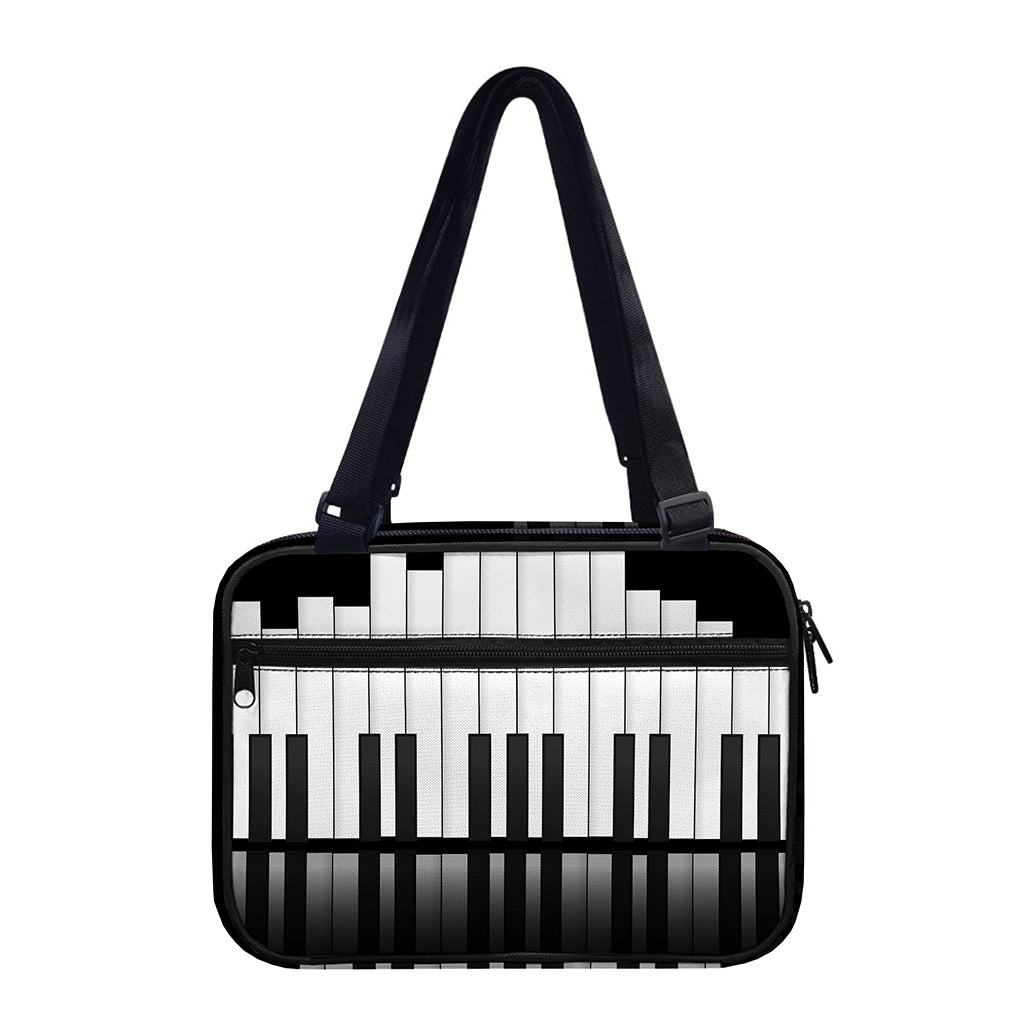 Black And White Piano Keyboard Print Double Strap Bible Bag