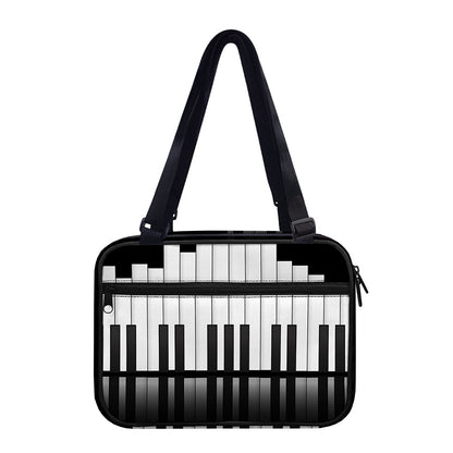 Black And White Piano Keyboard Print Double Strap Bible Bag