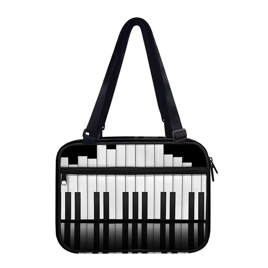Black And White Piano Keyboard Print Double Strap Bible Bag