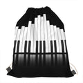 Black And White Piano Keyboard Print Drawstring Bag