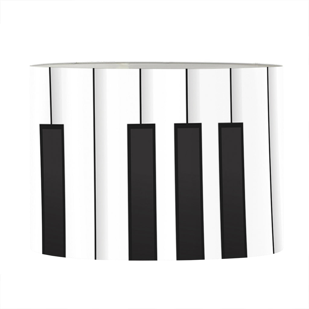 Black And White Piano Keyboard Print Drum Lamp Shade