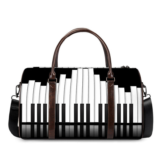 Black And White Piano Keyboard Print Duffle Bag