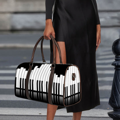 Black And White Piano Keyboard Print Duffle Bag