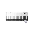 Black And White Piano Keyboard Print Extended Mouse Pad