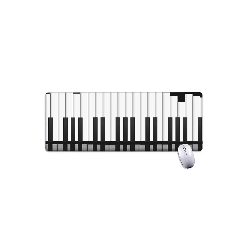 Black And White Piano Keyboard Print Extended Mouse Pad