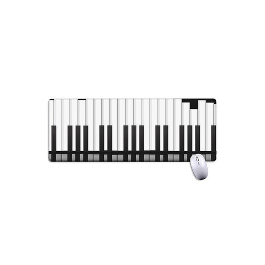 Black And White Piano Keyboard Print Extended Mouse Pad