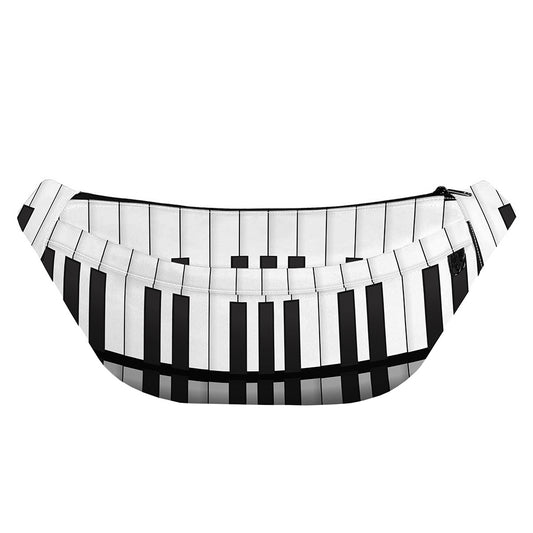 Black And White Piano Keyboard Print Fanny Pack