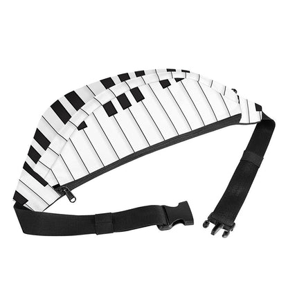 Black And White Piano Keyboard Print Fanny Pack