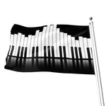 Black And White Piano Keyboard Print Flag