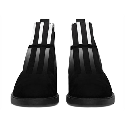 Black And White Piano Keyboard Print Flat Ankle Boots