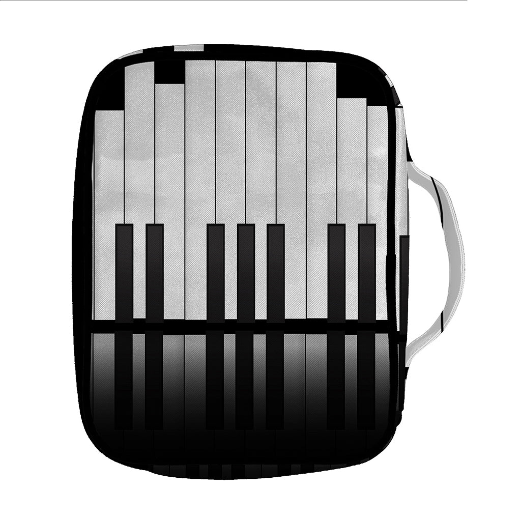 Black And White Piano Keyboard Print Front Pocket Bible Bag