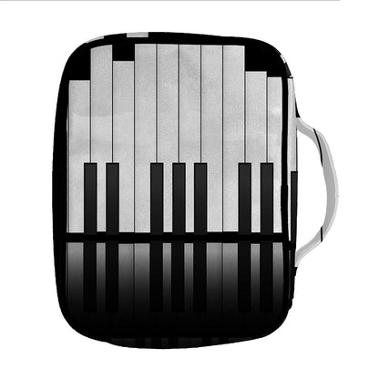 Black And White Piano Keyboard Print Front Pocket Bible Bag