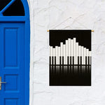 Black And White Piano Keyboard Print Garden Flag