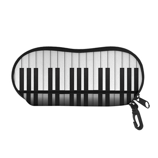 Black And White Piano Keyboard Print Glasses Case