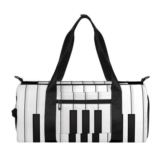 Black And White Piano Keyboard Print Gym Bag