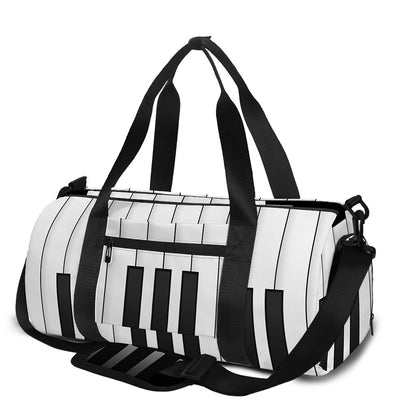 Black And White Piano Keyboard Print Gym Bag