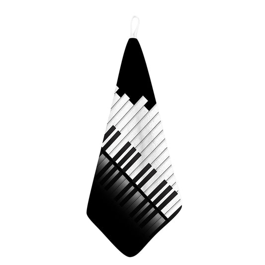 Black And White Piano Keyboard Print Hand Towel