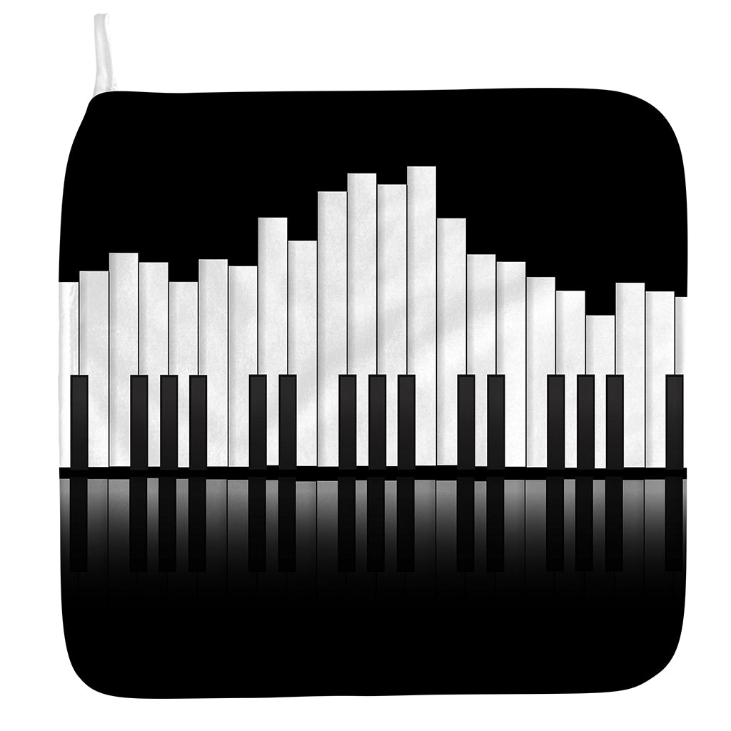 Black And White Piano Keyboard Print Hand Towel
