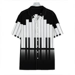 Black And White Piano Keyboard Print Hawaiian Shirt