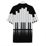 Black And White Piano Keyboard Print Hawaiian Shirt