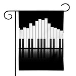 Black And White Piano Keyboard Print House Flag