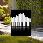Black And White Piano Keyboard Print House Flag