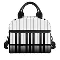 Black And White Piano Keyboard Print Insulated Lunch Bag