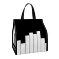Black And White Piano Keyboard Print Insulated Lunch Tote