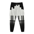Black And White Piano Keyboard Print Jogger Pants