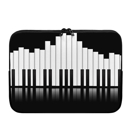 Black And White Piano Keyboard Print Laptop Sleeve