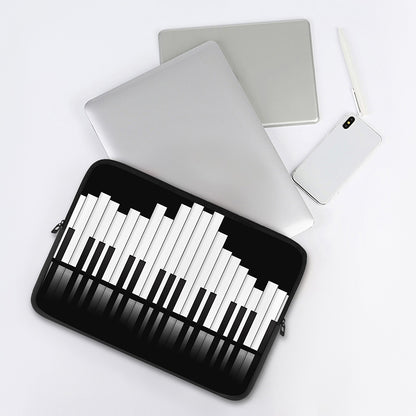 Black And White Piano Keyboard Print Laptop Sleeve
