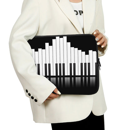 Black And White Piano Keyboard Print Laptop Sleeve