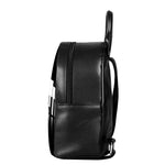 Black And White Piano Keyboard Print Leather Backpack