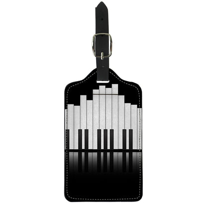 Black And White Piano Keyboard Print Luggage Tag