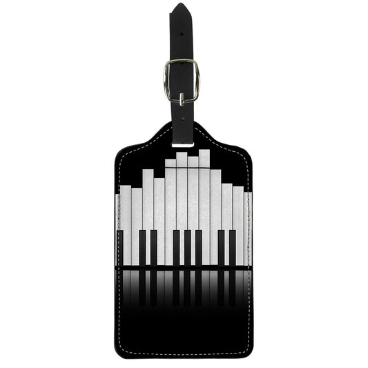 Black And White Piano Keyboard Print Luggage Tag