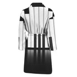 Black And White Piano Keyboard Print Men's Bathrobe