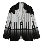 Black And White Piano Keyboard Print Men's Blazer