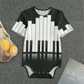 Black And White Piano Keyboard Print Men's Bodysuit
