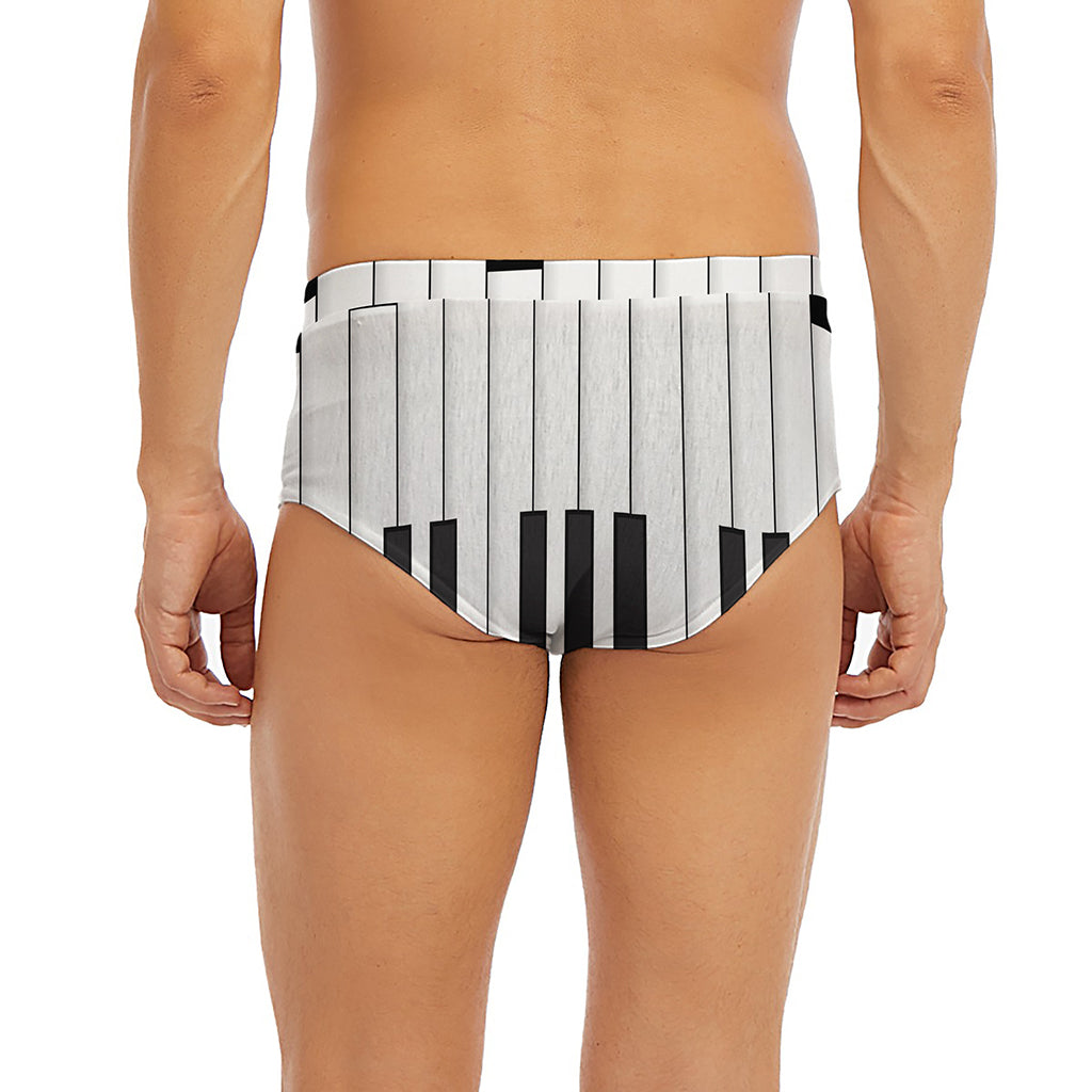 Black And White Piano Keyboard Print Men's Briefs