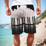 Black And White Piano Keyboard Print Men's Cargo Shorts
